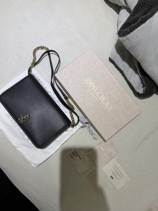 Jimmy Choo Handbags - Jimmy Choo JC Wallet/Chain Black Leather Bag